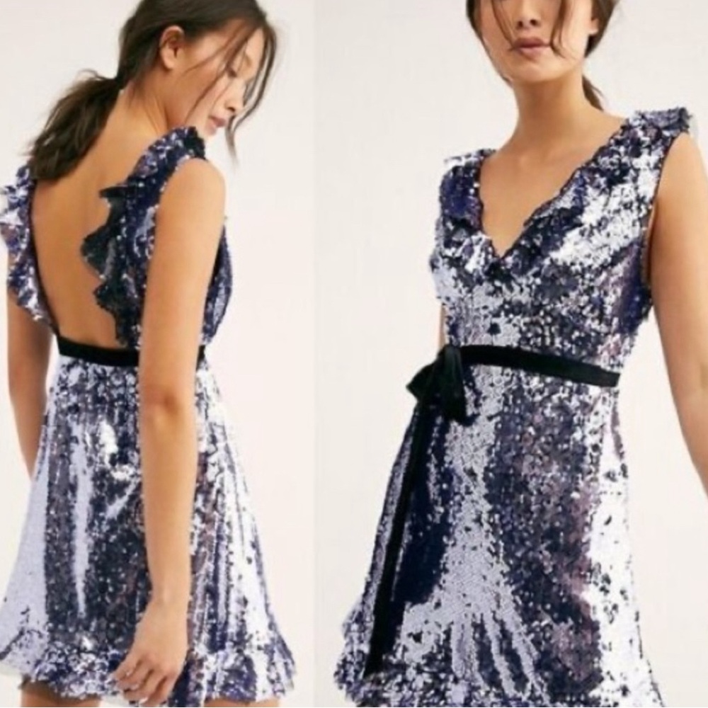 Free people purple sequin dress